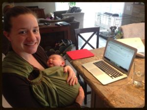 Megan Haskell working with a baby